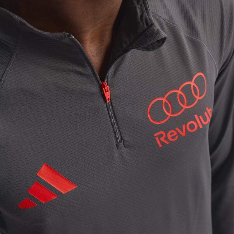 Športová mikina Audi Revolut F1 sivá s logami sponzorov x Adidas - tímová edícia