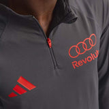 Športová mikina Audi Revolut F1 sivá s logami sponzorov x Adidas - tímová edícia