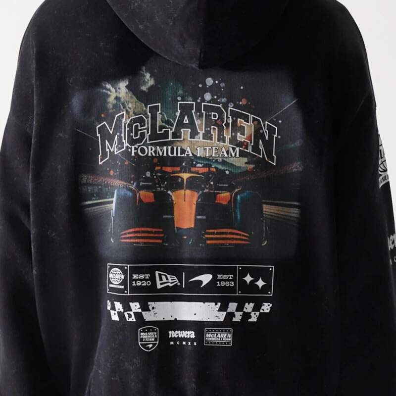 Voľnočasová mikina na zips - McLaren F1 NE GRPHC čierna washed